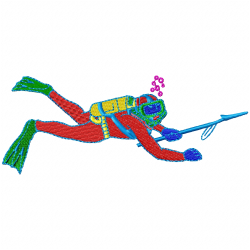 Diving Embroidery Design 2 Diving Embroidery Design 2